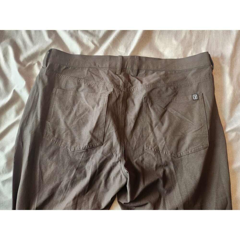 PGA Tour Mens 38x32 Gray Lightweight Golf Pants‎ Pockets